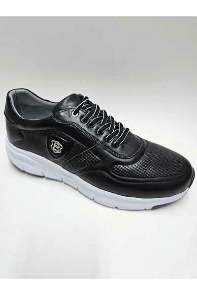 Luis Figo Genuine Leather Large Number (45-46...) Black Casual Sports Lace-Up Light Sole Men's Shoes