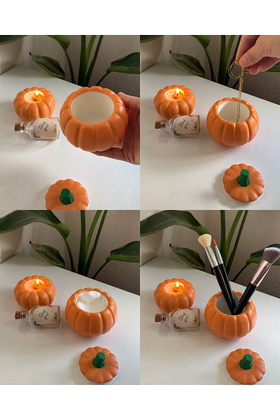 yeyu candles Pumpkin Box and Tealight Candle & Match Set