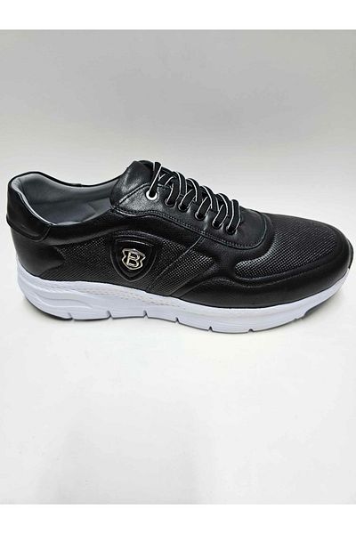 Luis Figo Genuine Leather Large Number (45-46...) Black Casual Sports Lace-Up Light Sole Men's Shoes