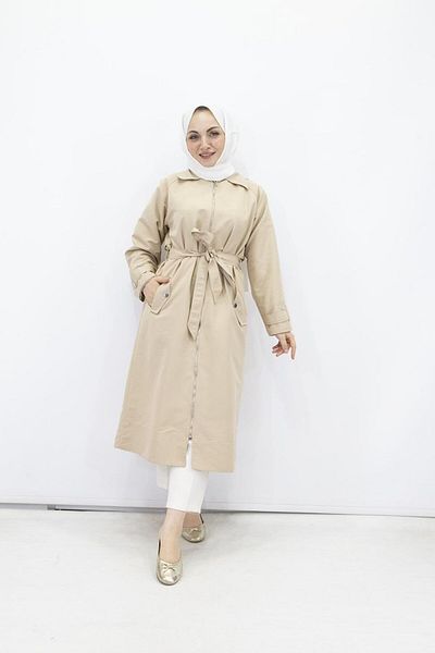 feray kaya 10013 Model Trench - Comfortable and Stylish Design