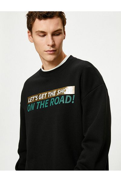 Koton Comfortable Fit Crew Neck με σλόγκαν ιδρώτα με στάμπα στην πλάτη
