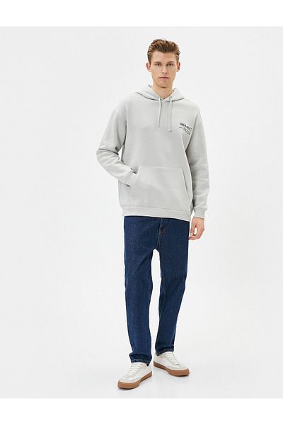 Koton Oversize Hoodie με εμπριμέ λεπτομέρεια τσέπης καγκουρό και σύνθημα στην πλάτη