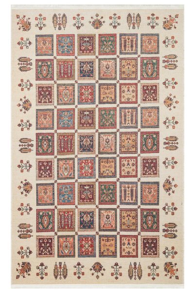 Eko Halı ELISTA ELS 103 CREAM MULTY  Vintage Desenlere Sahip Kaydırmaz Yıkana...