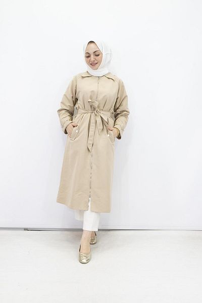 feray kaya 10013 Model Trench - Comfortable and Stylish Design