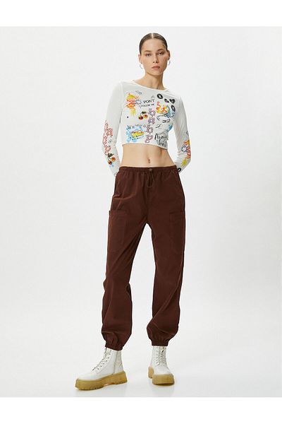 Koton Parachute Trousers Pocket Detailed Elastic Stopper Cotton