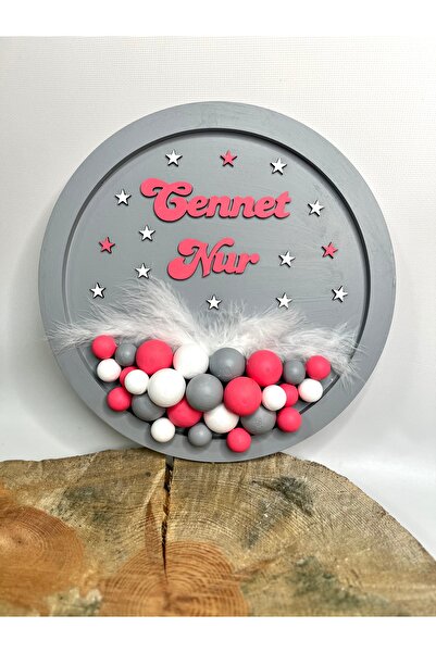 Mr Home Bebek-Hastane Odası Bubble Kapı Süsü-Kız Bebek Çocuk Odası İsimli Kapı Süsü