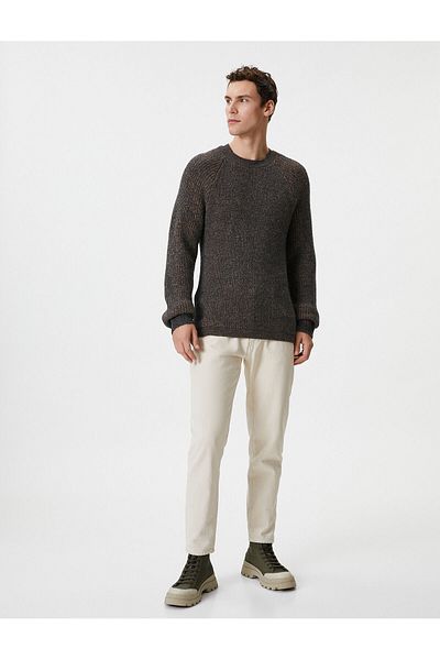Koton Knitwear Sweater Crew Neck Textured Long Sleeve