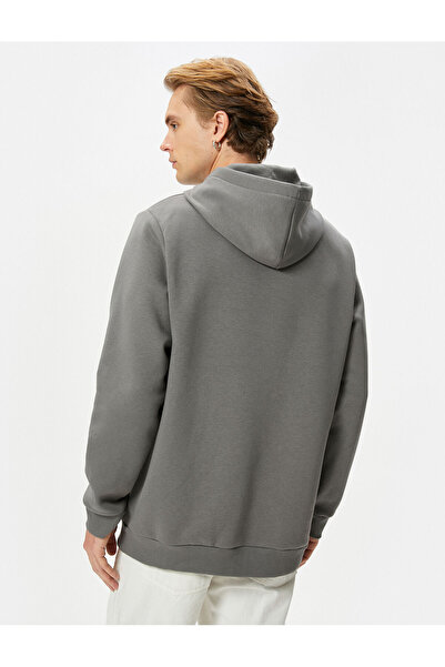 Koton Kapşonlu Sweatshirt Mitoloji Temalı Baskılı Ribanalı Uzun Kollu Şardonlu