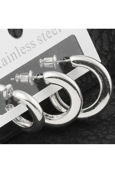 Home Steel 6-Piece Vip Hoop Earrings