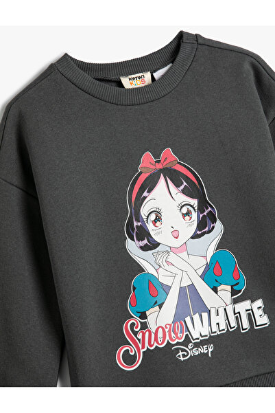 Koton Albă ca Zăpada pentru transpirație, cu licență, cu mânecă lungă, cu gât cu panglică