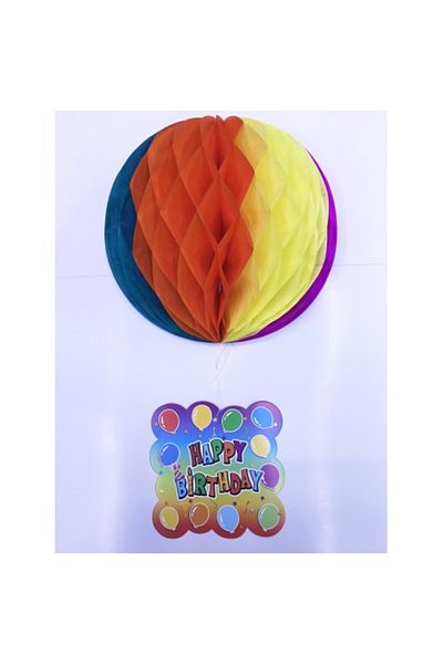Mu Art Ahşap Happy Birthday Paper Ornament 55 Cm
