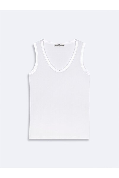 Ltb Saten Şeritli Beyaz Atlet