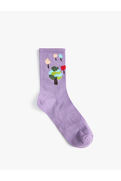 Koton Tree Pattern Socket Socks