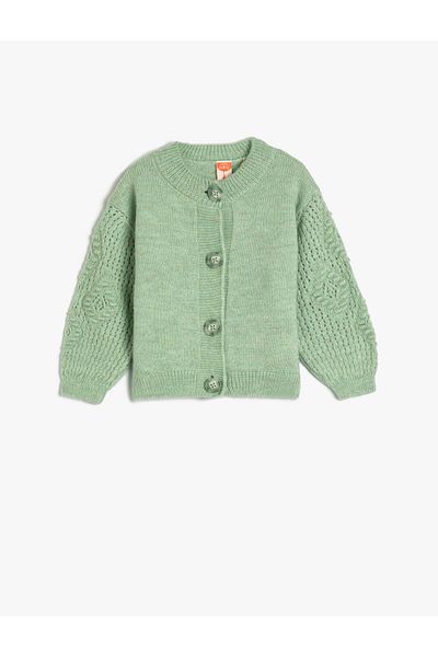 Koton Knitwear Cardigan Buttoned Round Collar