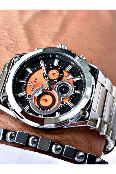 Reward Silver Color Sports Functions Active Men's Wrist Watch + Bracelet