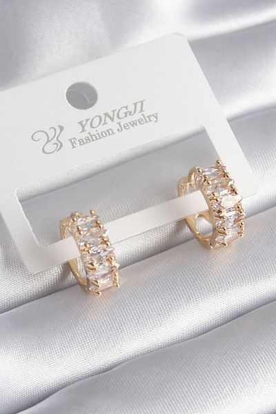 SeyCey.co Brass Gold Color Zircon Stone Women's Earrings