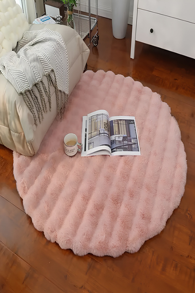 KEVLİNE Bubble Yumuşak Tüylü Puffy Kaymaz Taban Yıkanabilir Halı