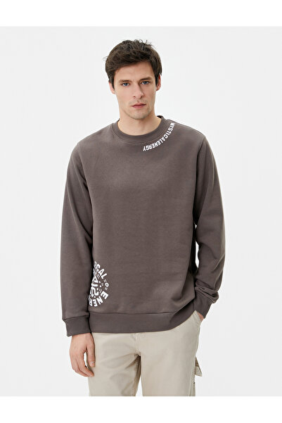 Koton Ethnic Print Crew Neck Sweat - Με μακριά μανίκια και σύνθημα