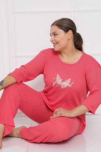 FAMES PİJAMA Corduroy Camisole Cotton Spanish Leg New Season Plus méretű otthoni viselet