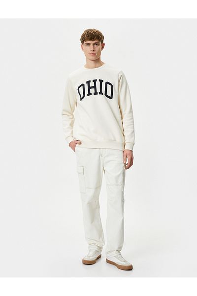 Koton Μακρυμάνικο φούτερ College Printed Crew Neck - Ribbon Raised