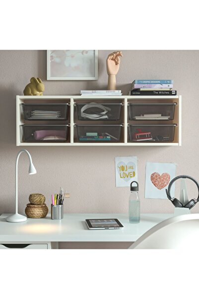 IKEA Toy Storage Unit, White, Width: 99 cm Depth: 21 cm Height: 30 cm