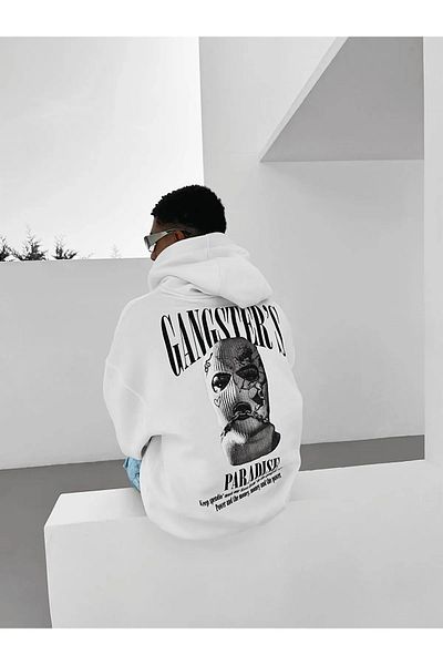Baxia Ανδρικό φούτερ με κουκούλα Gangster Paradise Printed Oversize - Νέο προϊόν