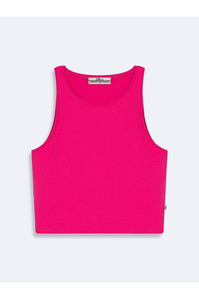 Ltb Ribbed Halter Collar Pink Tank Top
