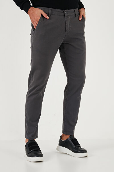 Buratti Stretch Cotton Slim Fit Regular Waist Tube Leg Trousers Men's Pants 674003