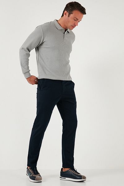 Buratti Stretch Cotton Slim Fit Regular Waist Tube Leg Trousers Men's Pants 674003