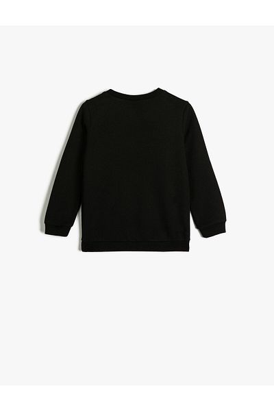 Koton Sweatshirt mit Kürbismuster, Rundhalsausschnitt und langen Ärmeln aus Baumwolle