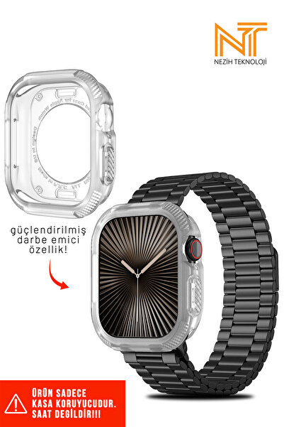 Nezih Case Apple Watch Seri 10 46mm Silikon TPU Kasa Koruyucu