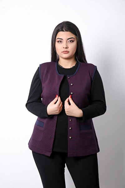 Laden Трикотажний двоколірний сталевий в'язаний короткий жіночий жилет