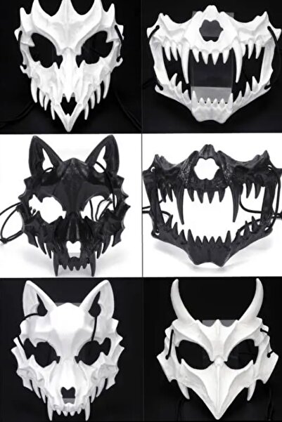 Giraffe Halloween Party Maske Kurt Dişleri Cadılar Bayramı Korku Maskesi Kara...