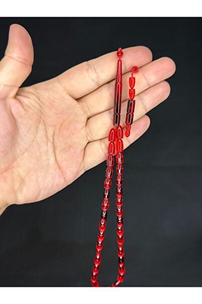 Anemore Collection طقم مسبحة بلاستيكية باللون الأحمر مكون من 6 قطع T-478-6