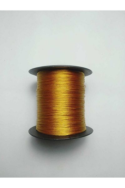 Eskişehir hobi sanat 0,6 mm 200 μέτρα - Σκούρο χρυσό κίτρινο κορδόνι χάντρες προσευχής