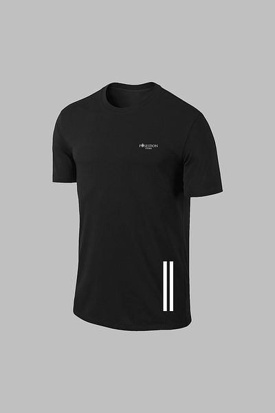 POSEIDON STORM Ανδρικό μαύρο Dri-fit Plus Size - Σετ μπλουζάκι και σορτς με στρογγυλή λαιμόκοψη καθημερινής άνεσης για περπάτημα (4xl-10)