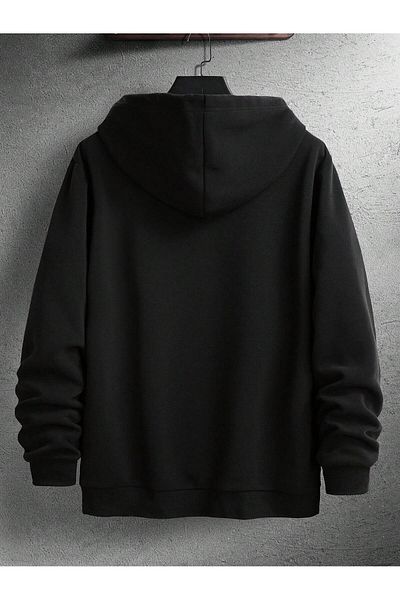 LUNAVISTA Los Angeles Printed Black Oversize Hooded Sweatshirt - La Hoodie