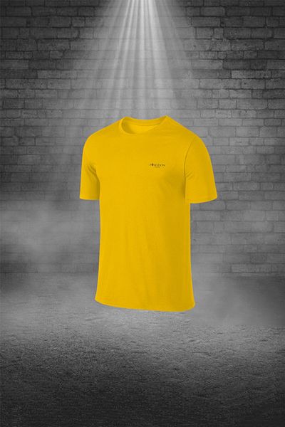 POSEIDON STORM Мъжки комплект за бягане, жълт Dri-fit плат, удобен, ежедневен, спортен, с тениска и къси панталони (4XL-10XL)