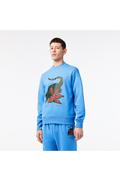 Lacoste x Netflix Erkek Mavi Sweatshirt