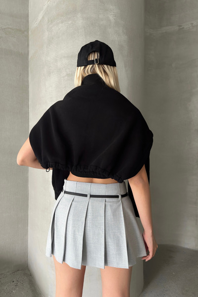 Babushka Double Pleated Short Skirt