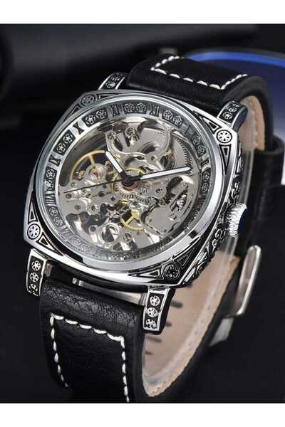 CADVAN Lüks İşlemeli Mekanik - Otomatik Erkek Kol Saati 3ATM Su Geçirmez