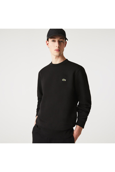 Lacoste Erkek Classic Fit Bisiklet Yaka Siyah Sweatshirt