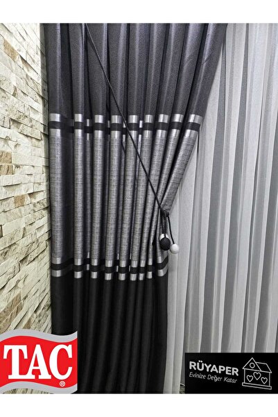 Taç Rüyaper Trend Product Κάτω και επάνω Ανθρακί Μεσαίο Κάμπο Γκρι Ασημί Περιγράμματος Κουρτίνα φόντου