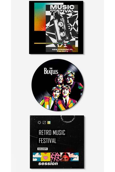 Buka Shops The Beatles Renkli Plak Duvar Dekoru