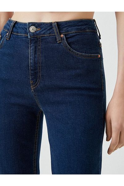 Ramrod Blugi evazați cu talie înaltă, albastru închis, pantaloni evazați, care nu se decolorează