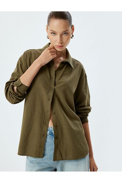 Koton Cotton LonG Sleeve Classic Collar Shirt - ButtoneD
