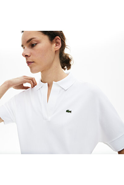 Lacoste Kadın Loose Fit Beyaz Polo