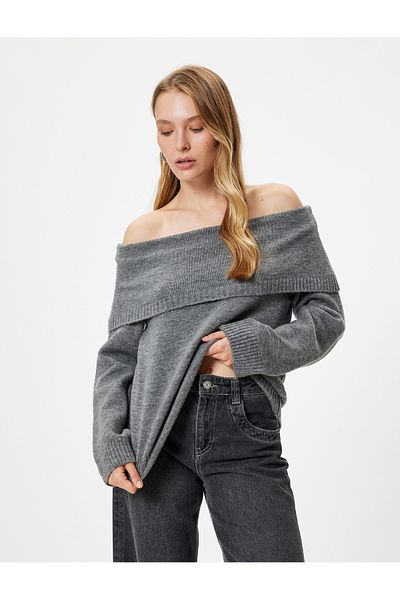 Koton Pulover din tricotaje cu umeri - Textura moale, maneca lunga