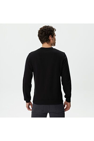 Lacoste Erkek Relaxed Fit Bisiklet Yaka Baskılı Siyah Sweatshirt