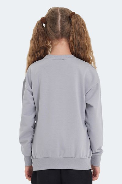 Slazenger Унисекс детски суитшърт LAST в цвят каменно сив цвят
